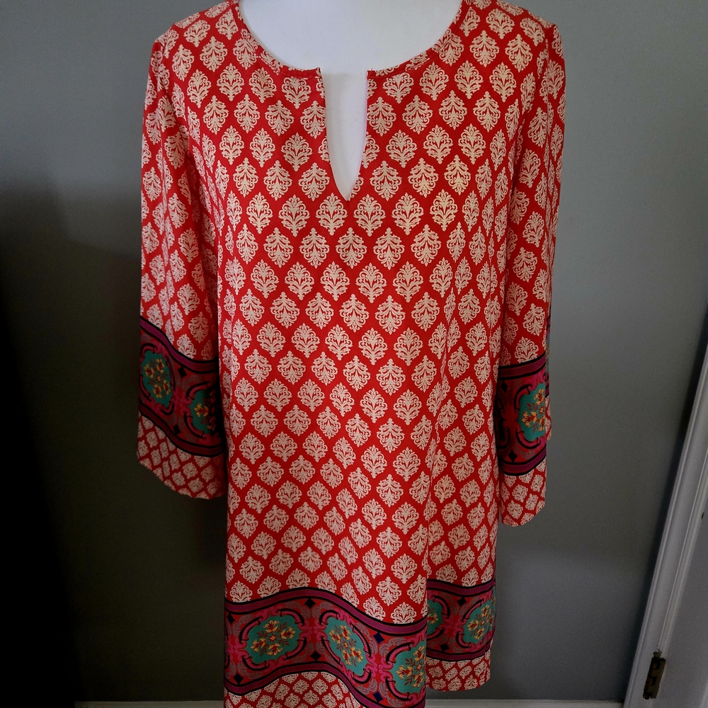 Red Patterned Women's Top